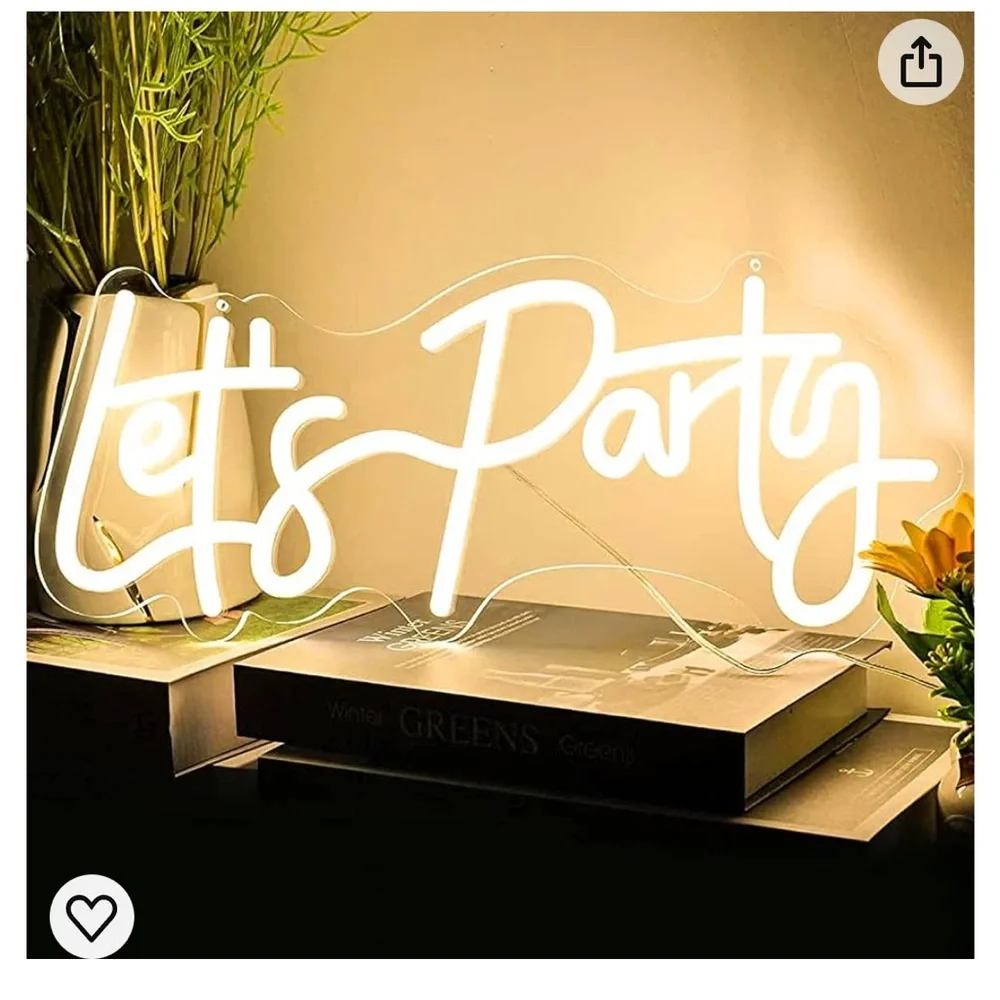Amazon Let’s Party Neon Sign, New in Box
